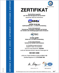 müller co-ax ISO EN 9001:2008 certified and subsequently re-certified every 3 years
