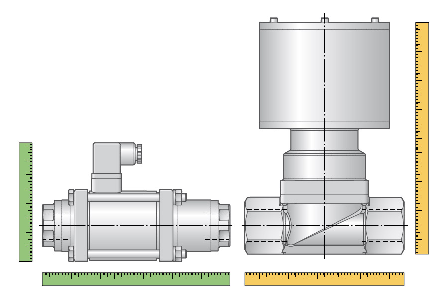 Efficiency due to a compact valve design